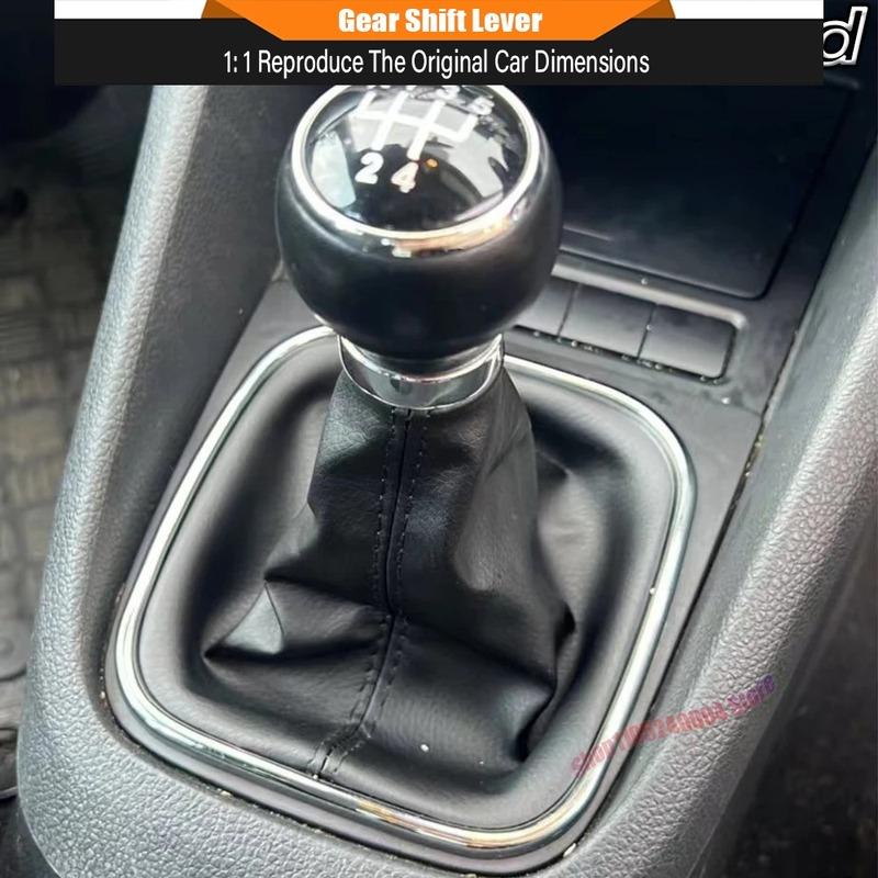 Gałka Zmiany Biegów Manualnej 5/6 Biegów Kompletny Zestaw ze Skórzanym Mieszkem i Kołnierzem Do VW Golf MK5 MK6 Jetta R32 2004-2014