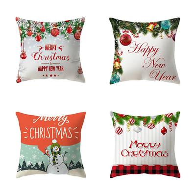 Fundas de Almohada con Tema Navideño Accesorios para Coche Oficina Papá Noel Sala de Estar Sofá Hogar Fundas de Almohada