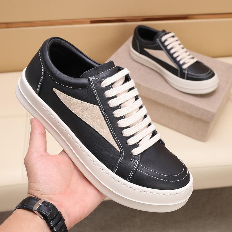 [Ceiling Quality] Self-owned RO Infringing Men's Shoes, Small Triangle Milk-scented Bottom, Thick-soled Leather Casual Board Shoes Tide