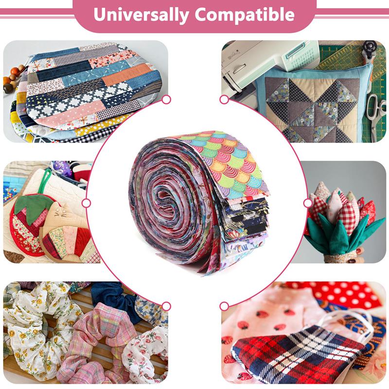 Paski Materiału Jelly Roll Do Pikowania, 40 SZT. Rolka Bawełnianego Materiału Do Szycia Z Różnymi Wzorami Rękodzieło DIY Patchwork