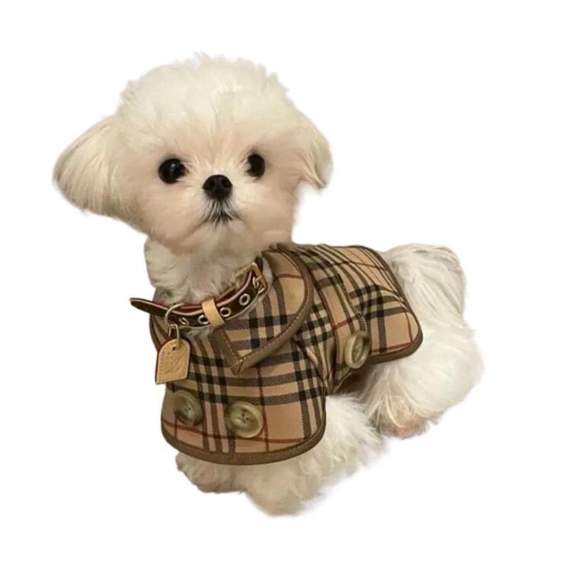 Stylish Lightweight Dog Coat Small Breeds Four English Style Hooded Windbreaker Pet Apparel