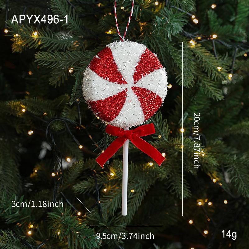 Christmas Tree Candy Ornaments Festive Candy Cane and Lollipop Decorations Hanging Pendants for New Year Home Party Scenes
