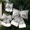 Sequin Stuffed Bow Christmas Decoration Large Mirror Sequin Bow Hanging Decoration