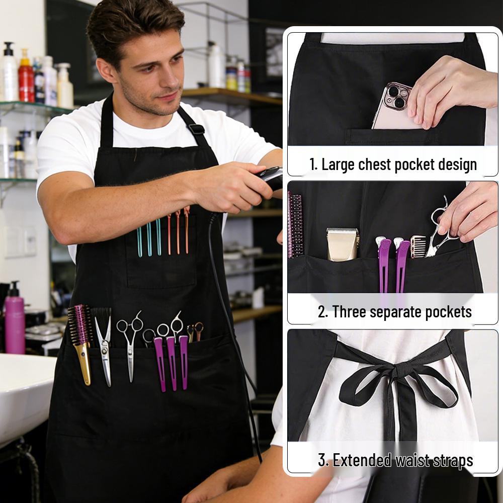 Unisex Cross-Neck Logo Apron for Milk Tea & Coffee Shops