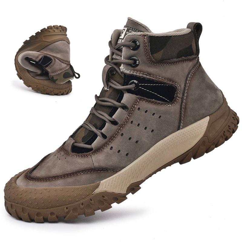 Luxury Brand Men Boots High Quality Non-Slip Outdoor Boots Genuine Leather Mens Casual Shoes Winter Thick Bottom Warm Male Boots