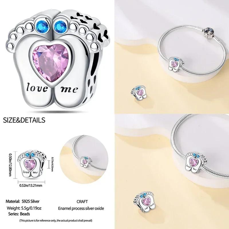 copper Heart Shaped Warm Family Love Mother Pendant Baby Feet Pacifier Charm Bead Charms Bead Charms Compatible With Bracelets Jewellery Gift