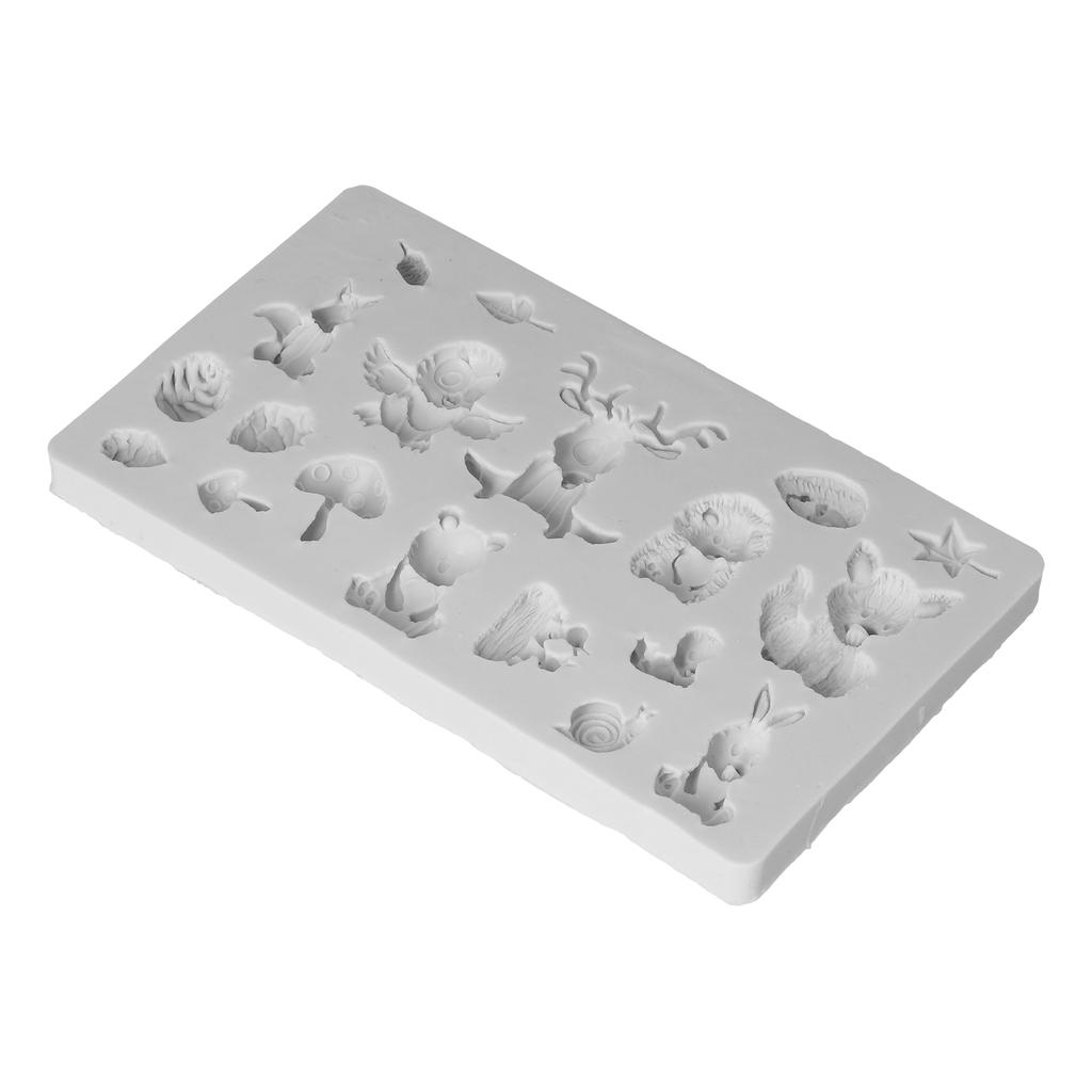 Silicone Mold Gray Forest Cartoon Animals Cake Embossing Fondant Decoration Mould