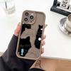 Animal Black Cute Cat Phone Case For iphone Apple 17 AIR 16 16E 11 12 13 14 15 XR Plus Pro Max Silicone Case Funda Shell Cover