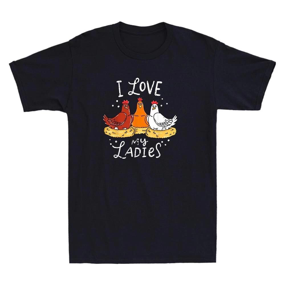 I Like My Ladies Chicken Chicks Eggs Farmer Funny Quote Gift Retro Men s T-Shirt XS