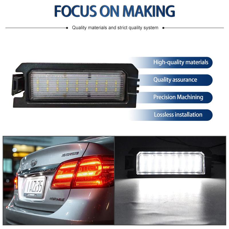 2Pcs Car LED Rear License Plate Light Number Plate Lamp White For Hyundai i30 PD 2017- i30 PD PDE 2016- i30 N i30N PD 2017- License Plate Lights 2