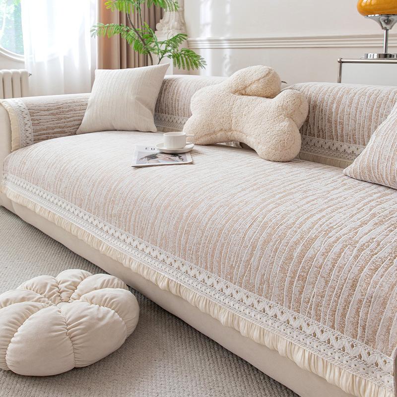 

Подушка для дивана Chenier универсальна для всех сезонов 2025 новая легкая роскошь высокий класс фиксированная нескользящая кожаный чехол для подушки сиденья ткань 30 * 50 waist pillowcase (no lace)