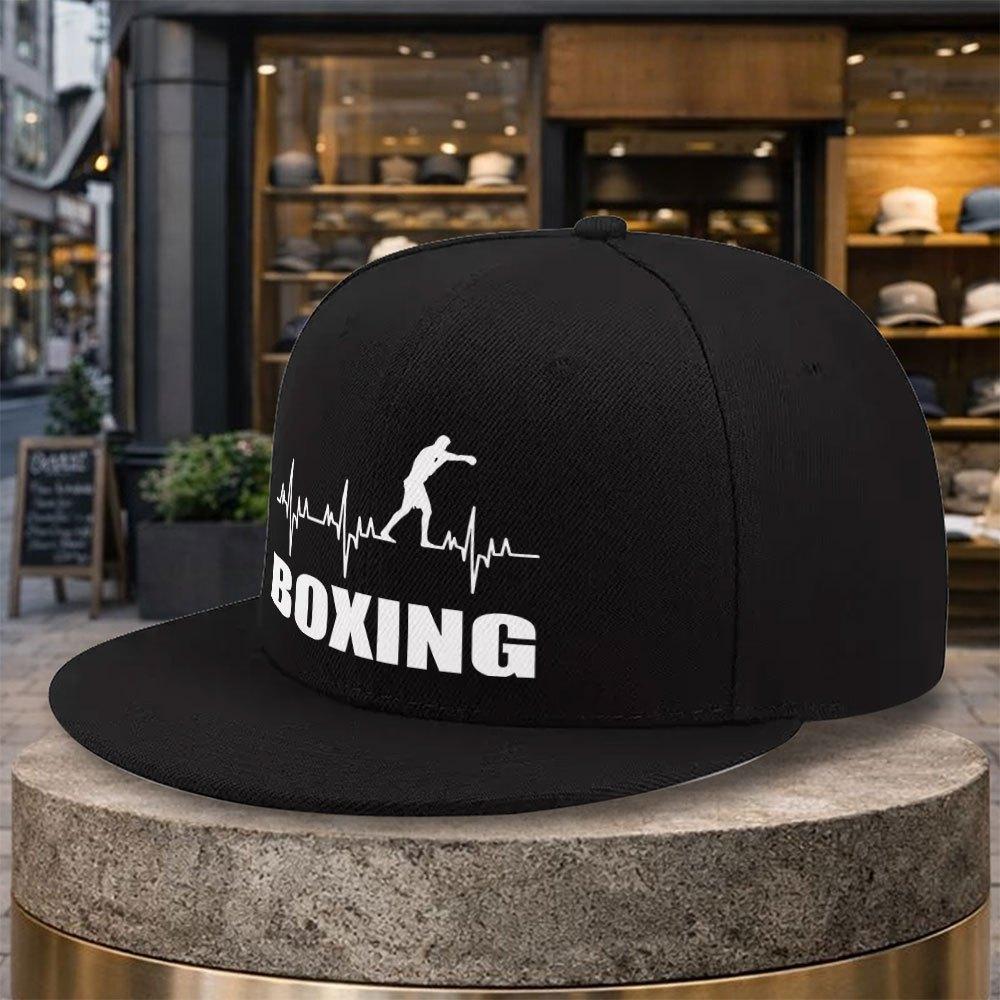 PC BOXING Print Baseballkappe für Verstellbare Snapback Flachschirmmütze mit BOXING-Thema Leicht Geeignet für Golf Reisen