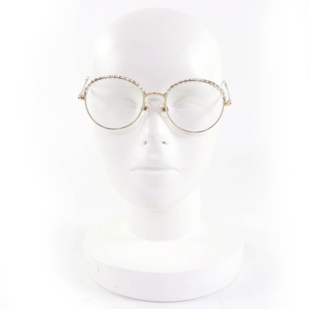 Excellent CHANEL Glasses COCO Mark Faux Pearl Sunglasses/Eyewear Gold Women 4247 Used