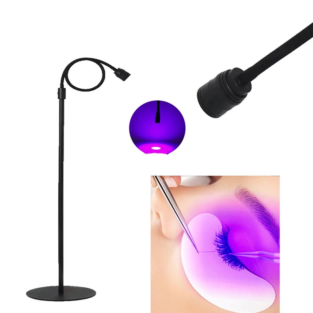 UV Lash Light with Foot Pedal UV Gel Curing LED Gooseneck Lash Lamp for Lash Artists Nail Tech Makeup Studios