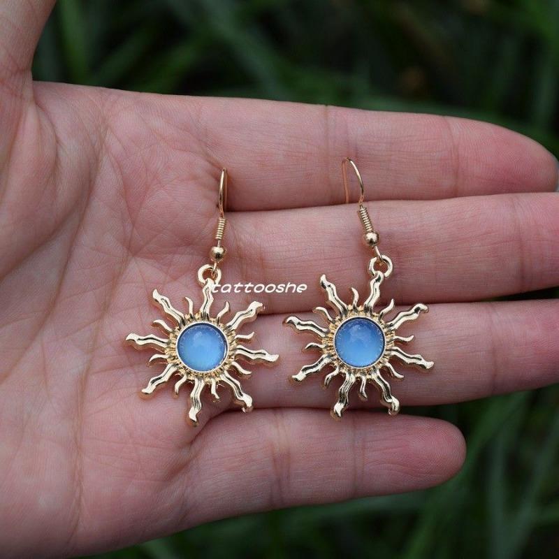 Gothic Sunflower Earrings Inlaid with Acrylic Funny Designer Elegant Geometric Y2K Earrings