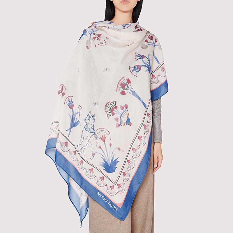 Egyptian Anderson Cat Print Shawl Scarf