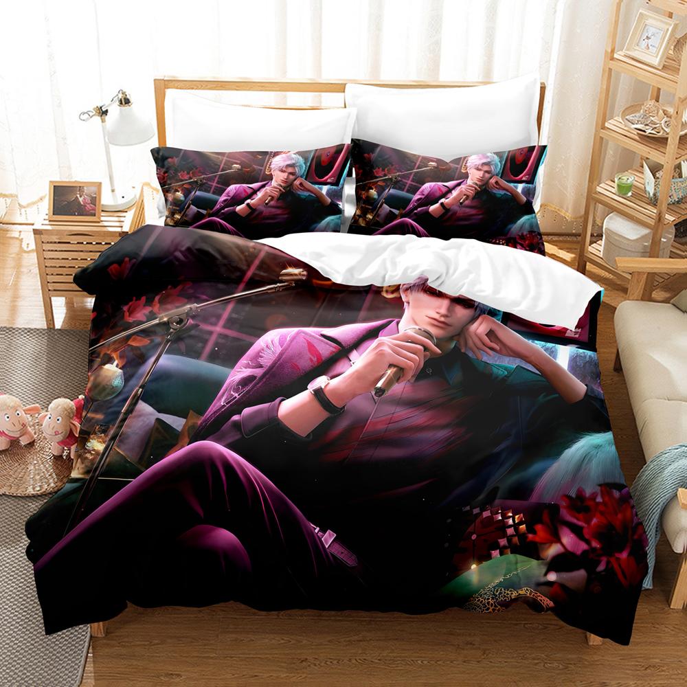 3D Anime Bedding Set Love And DeepSpace Printed Bed Supplies Set Duvet Cover Skin Friendly Soft Bed Set Luxury Birthday Gift