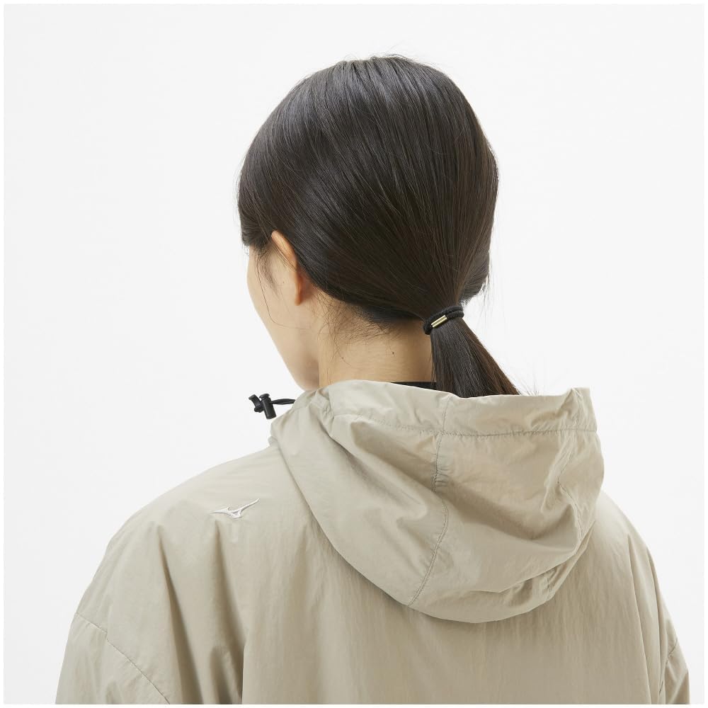 Mizuno Breath Thermo Thermal Mesh Machine Mocha Beige Coat, Lightweight, Water-Repellent, Heat-Generating, Washable, Women's,