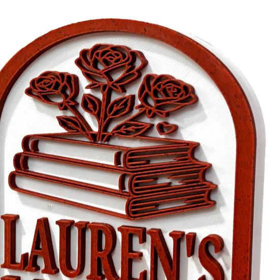 Personalized Library Sign 3D Bookshelf Book Store Decor for Home Library or Reading Nook Bookish Gifts for Book Lovers Reader Women Students
