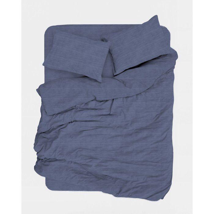King Size Bedding Set - 1 Duvet Cover 240 X 220 Cm + 2 Pillowcases 60 X 60 Cm - 100% Reinforced Cotton - Blue