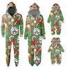 Christmas Print Family Matching Hooded Long Sleeved Zippered Jumpsuit Set