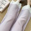 Purple Lace-Trimmed Cotton Sleep Pants for Women - Breathable and Lightweight for Spring and Autumn