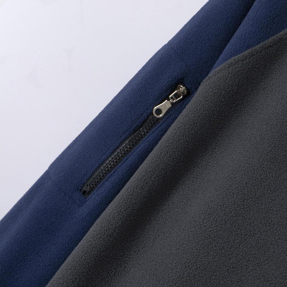 Men's Fleece Warm V-neck Zipper Sweatshirt  Outdoor Sports Coats Pullover Men's Casual Outwear