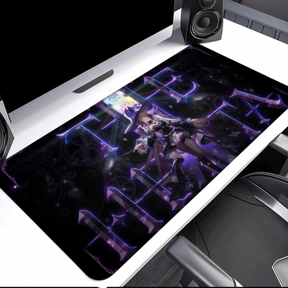 The Herta Game Honkai Star Rail Mouse Pad Large Desk Mat Keyboard Ergonomic Office Rubber PC Non-slip Anti-fray Home Custom