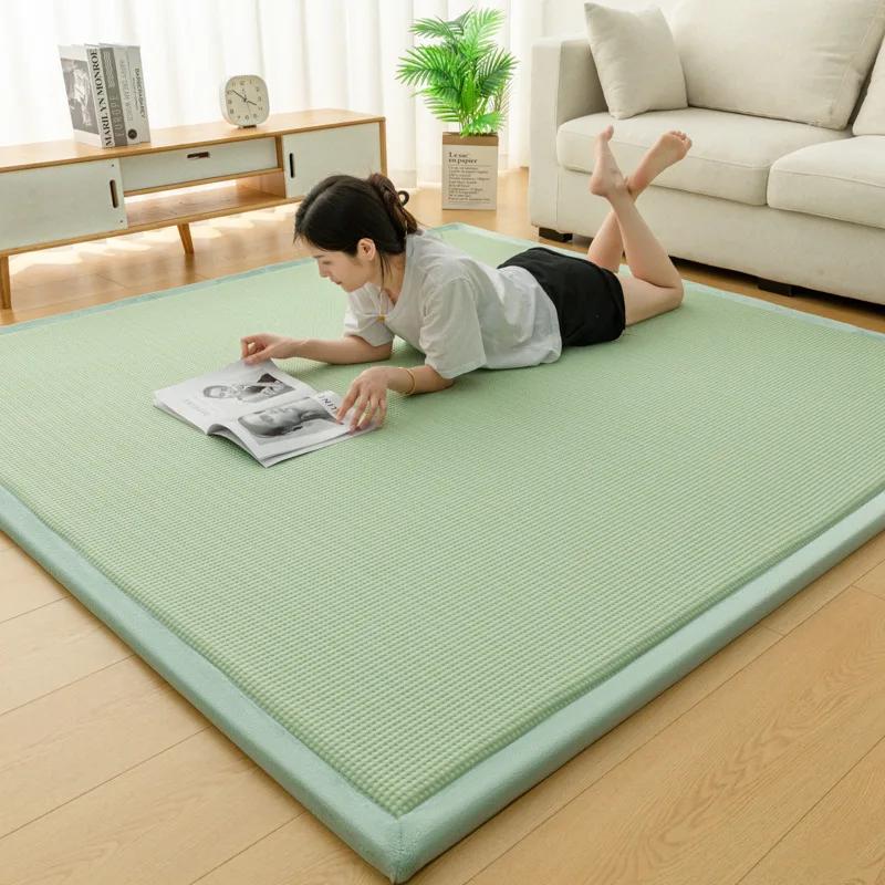 New 2025 Ice Vine Mat Tatami Sleeping Pad Soft Mat for Bedroom Home Use Reversible Cooling Bedding Comfortable Mattress Pad 100X100CM 39x39in