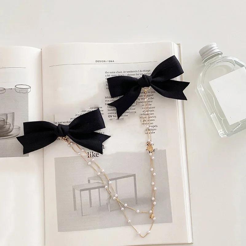 Cadouri de Crăciun Femei Elegant Vintage Arc Lanț de Perle Agrafe de Păr Ornament de Păr Dulce Bandă de Păr Agrafe de Păr pentru Femei