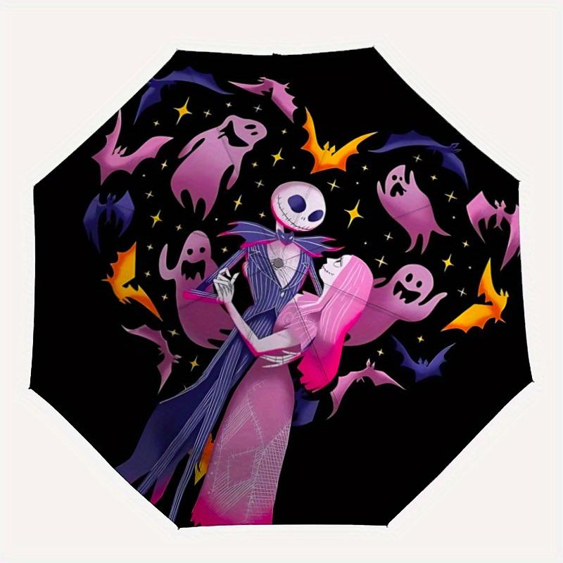 

1pc Nightmare Before Christmas Automatic Umbrella Durable Iron Frame & Plastic Handle, Sturdy Construction, Playful Design yy250822003