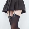 1/2pairs Gothic Cross Decoration Tight for Women Stockings Solid Color Thin Thigh High Lolita Over Knee Stockings