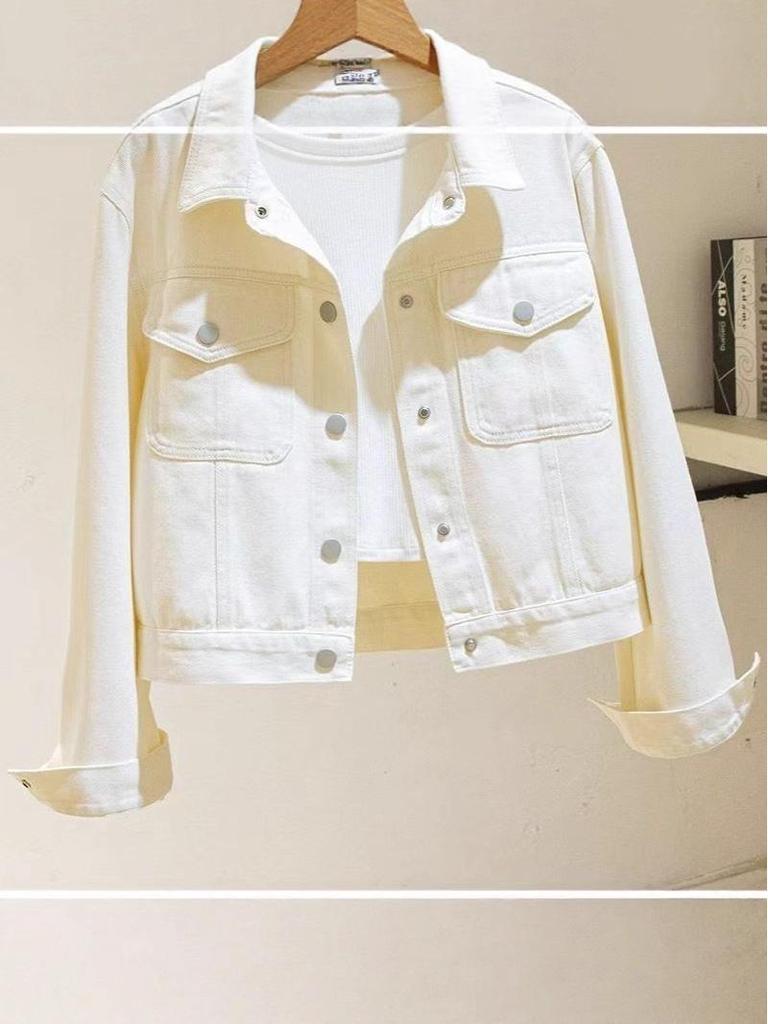 2025 Summer Women's Petite Loose Hong Kong Style Denim Jacket – Versatile Casual Outerwear