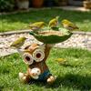 Owl Statue Bird Feeder Resin Decorative Bird Feeder Outdoor Cute Owl Bird Feeder for Garden Balcony Yard Front Porch Decoration