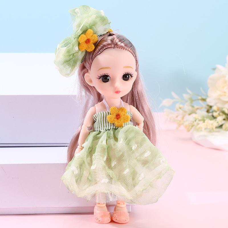 Color Light Doll Xiao Mengmeng Traje de Princesa Vestido de Niña Vestir 13 Articulaciones Muñeca de 6 Pulgadas Juguete Casa de Juego