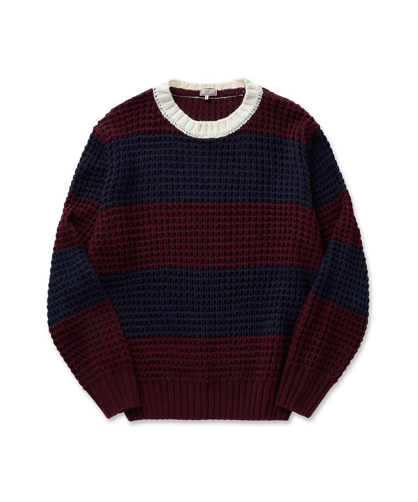 Pilpeu Striped Loop Knit 21(Deep Red)