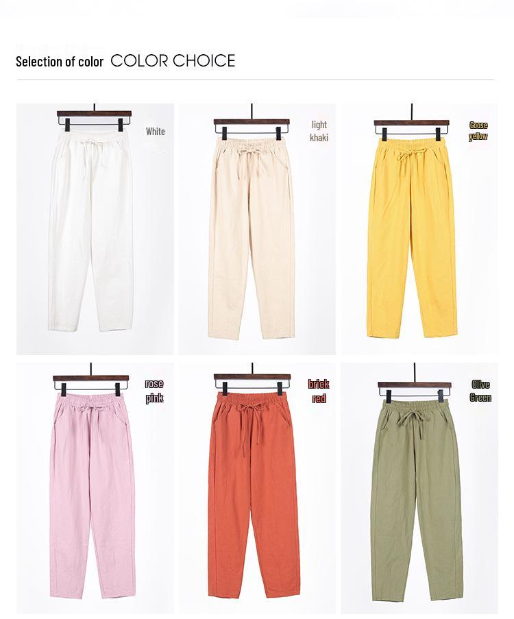 Women's Spring/Summer Cotton Casual Nine-Point Harem Pants