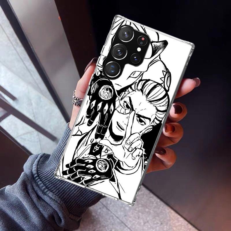 JoJo Kira Yoshikage Killer Queen Phone Case For Samsung Galaxy S23 S24 S25 Edge S26 Ultra S22 + S21 Plus S20 FE Cover Silicone P