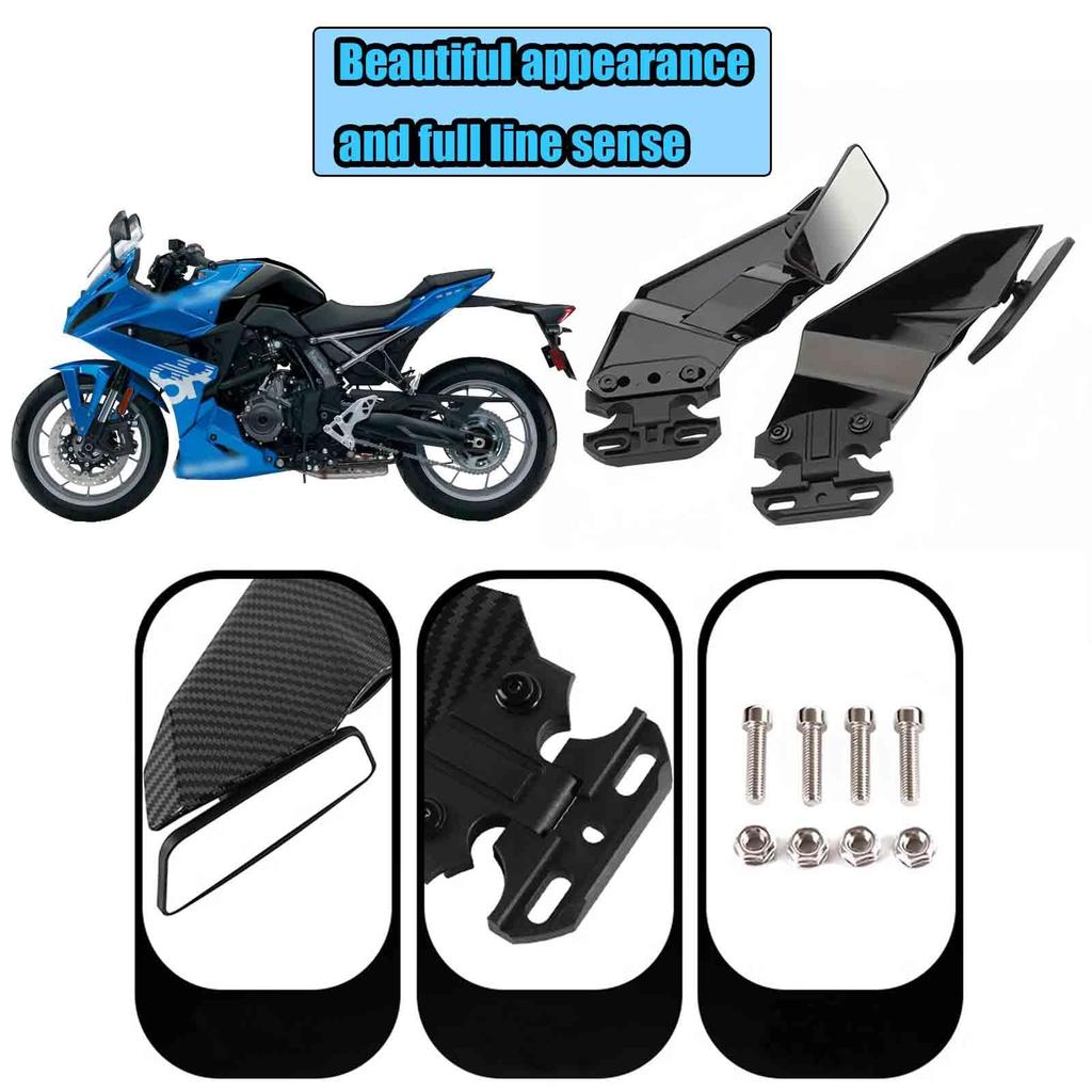 HUANGCJCJ Für GSX8R GSX-8R 2024 Motorrad Unsichtbares Winglet Spiegel-Kit, Verstellbarer Rückspiegel, Wind