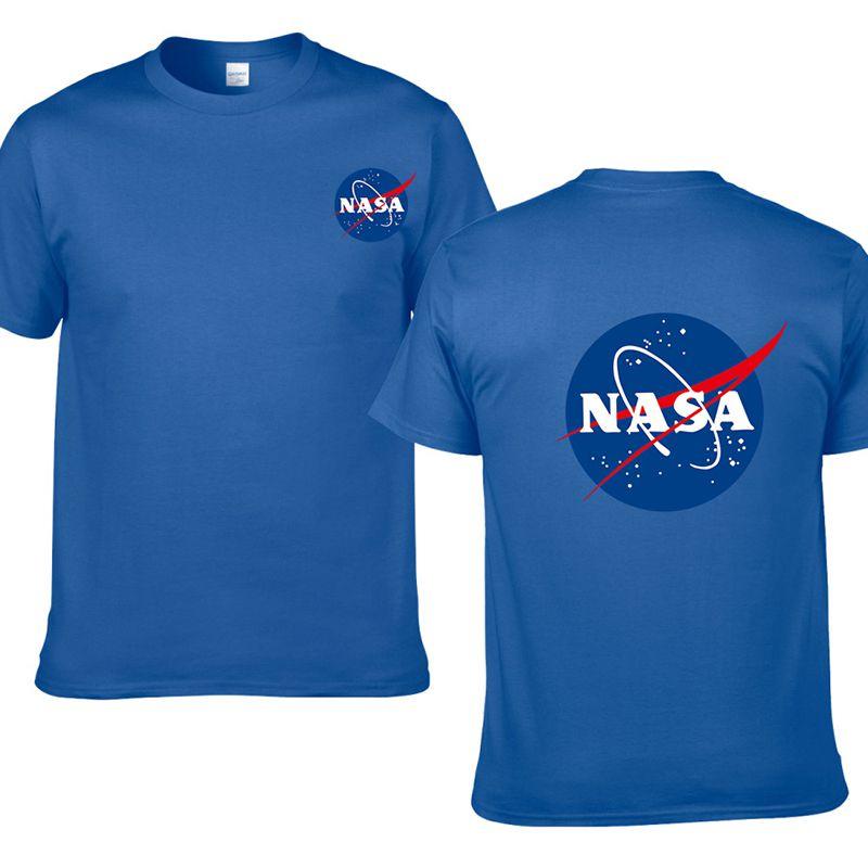 Logo Retro Nasa Vintage Look Space Short Sleeve Mens Cotton Tshirt Tee Tops