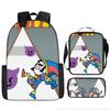 Kids School Backpack Set With Pencil Case Crossbody Bag - Cute Cartoon Print Oxford Fabric Lightweight Breathable Grades
