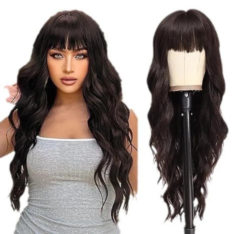 Euramerican Fashion Woman Simulated Hair Daily Wear Curl Wig Christmas Ball Festival Party Dress Up Full Wigs