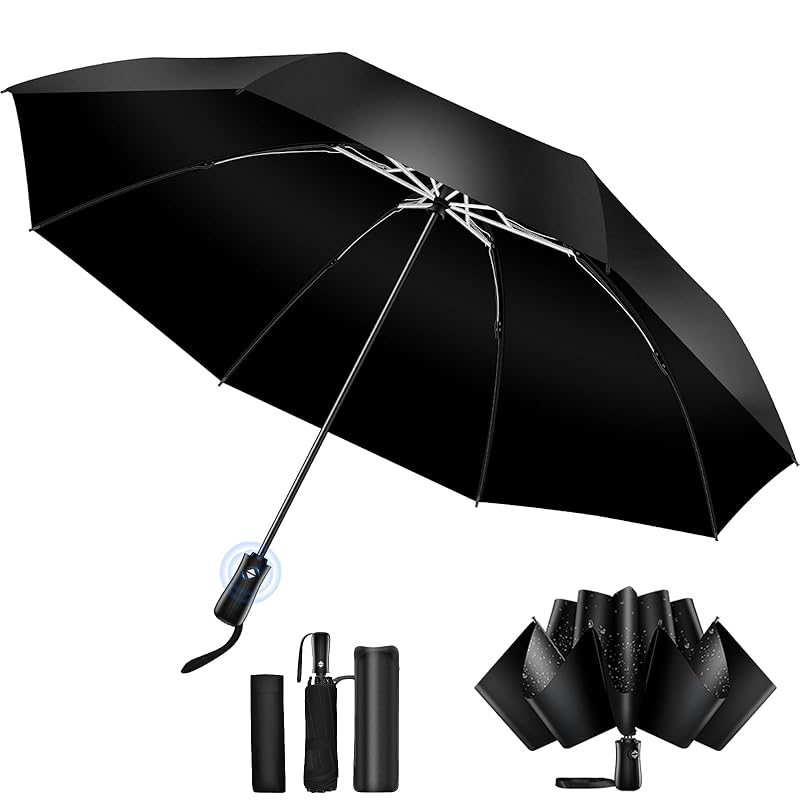 

folding umbrella [Reverse folding type/reverse prevention safety design] 8 ribs folding umbrella one touch automatic open/close Prevention of popping