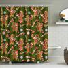 Green Shower Curtain Gingerbread Man Pattern For Christmas Decorations In Bathroom Accessories Home Living Room Decoration Suppl