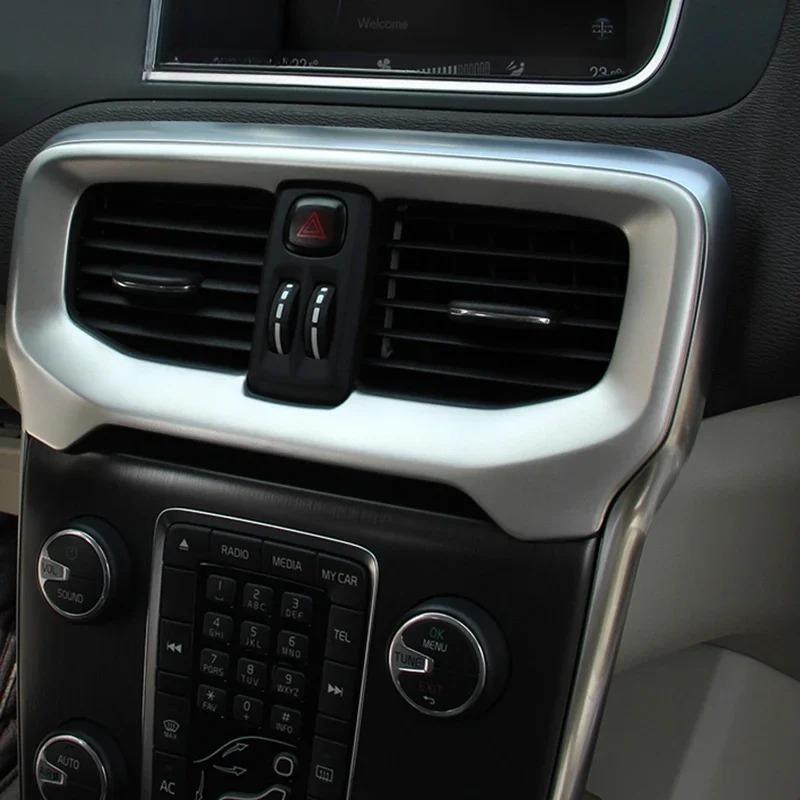 For Volvo V40 Interior Console Air Conditioning Vent Decorative Cover Trim Stainless Steel Car Styling