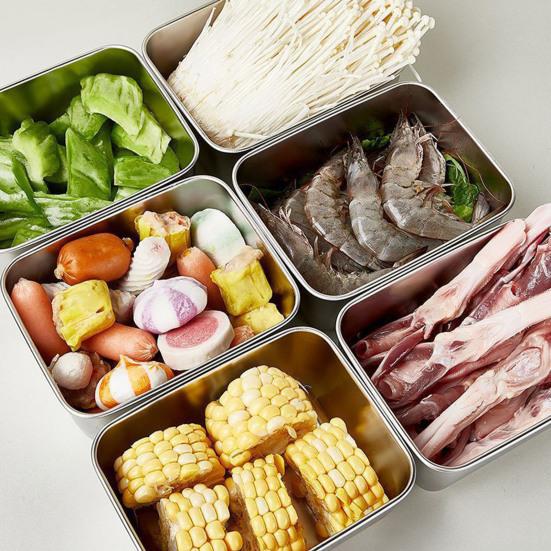 Stainless Steel Lunch Box with Lid Airtight Square Bento Box for Meal Prep Lunch Refrigerator Stackable Oven Safe Food Storage Container