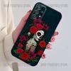 Catrina Beautiful Rose Girl Skull Phone Case For Samsung S25,24,21,22,23,30,Ultra,20,Plus Black soft silicone case