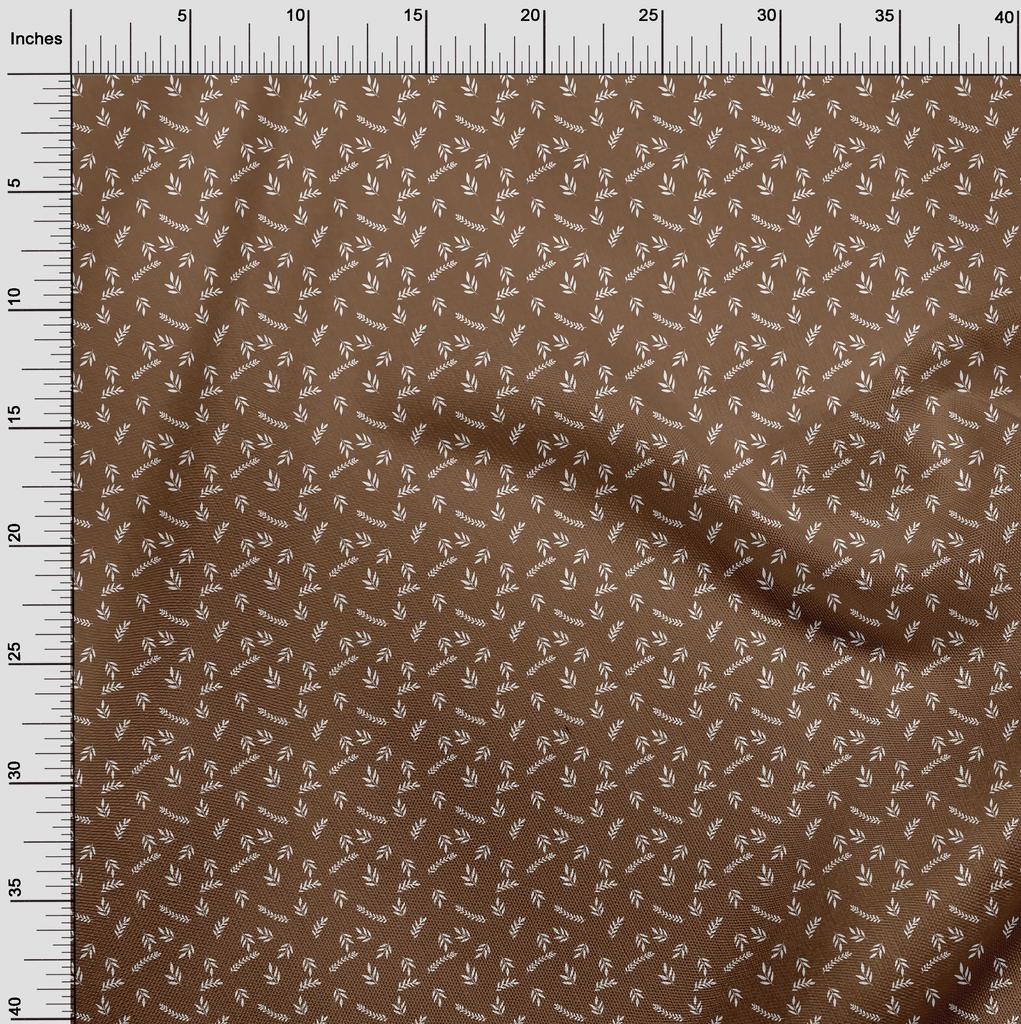 oneOone Cotton Flex Brown Fabric Leaves Sewing Craft Projects Fabric Prints By Yard 40 Inch
