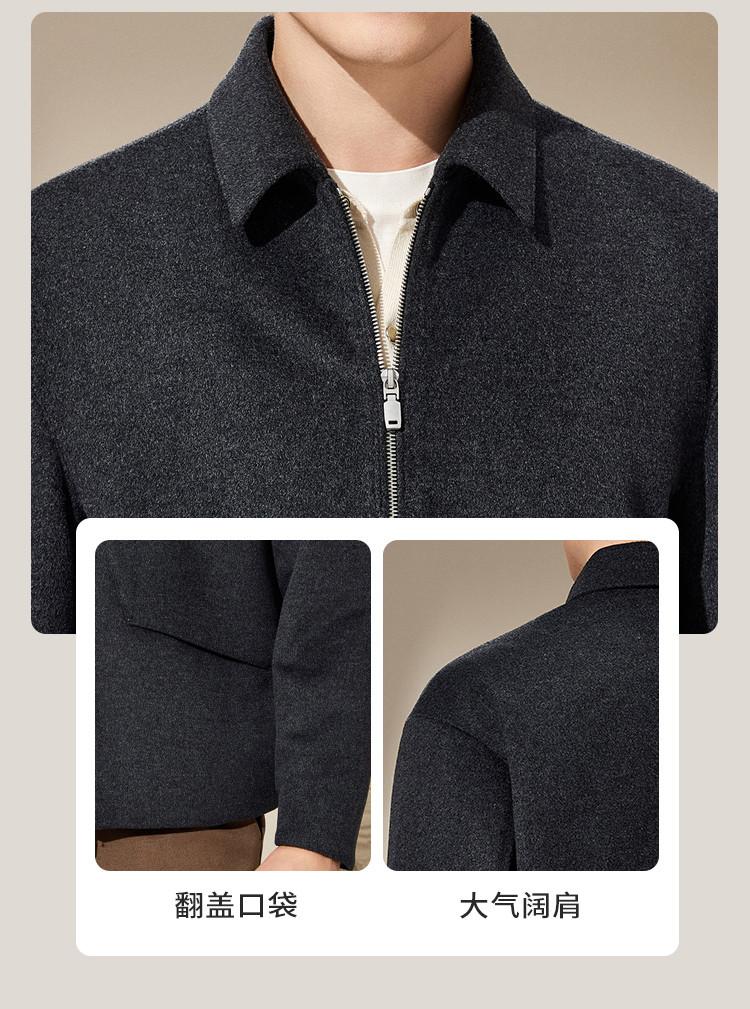 [Fashionable Light Luxury Delicate Australian Wool] Autumn and Winter Simple Micro Wide Woolen Jacket Men's Versatile Knitted Wool Jacket