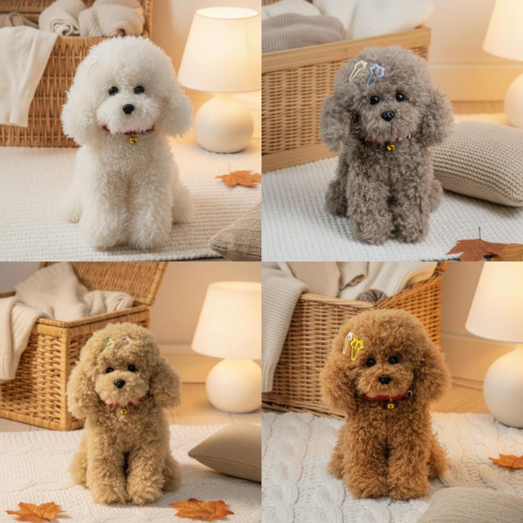 Teddy Bear Plush Toy With Bell Pendant Collar And Hairpin Design For Kids And Gift Giving